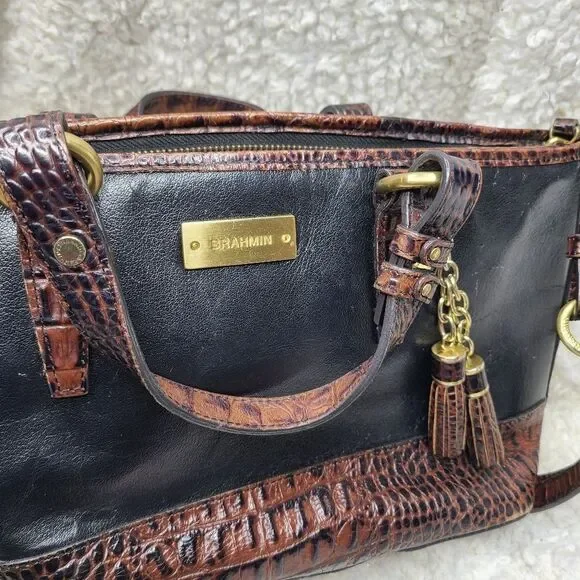 Brahmin Black and brown leather Satchel - Picture 14 of 14